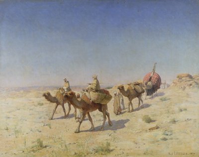 A Camel Train by Paul John Baptiste Lazerges